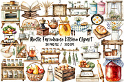 Rustic Farmhouse Kitchen Clipart, an Illustration by Libby Wishes (Thumbnail 1 of 6)