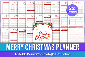 Christmas Planner Bundle Canva Kdp, a Stationery Template by Mustafiz