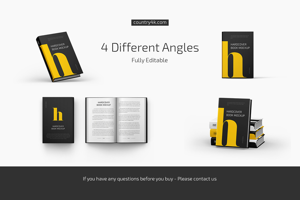 Hardcover Book Mockup Set, a Print Template by Country4k (Photo 4 of 4)