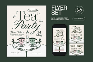 Tea Party Flyer, a Flyer Template by graphicook