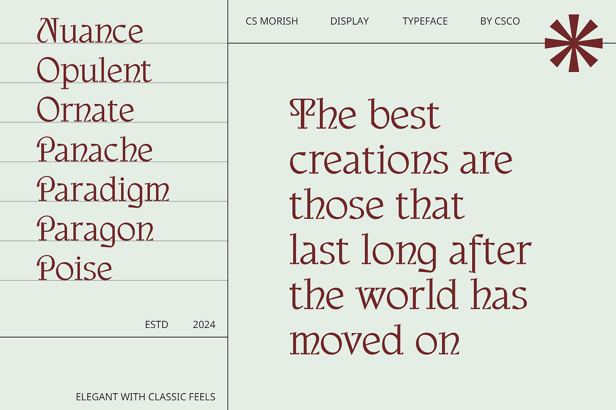 CS Morish – Uncial Font, a Serif Font by Craft Supply Co. (Photo 5 of 8)