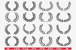 SVG,Laurel Wreaths,Black Silhouettes