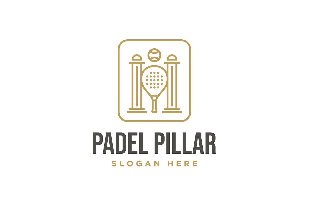Vintage Retro Padel Pillar Logo