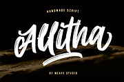 Allitha Handmade Script, a Blackletter Font by Weape Studio (Thumbnail 1 of 13)