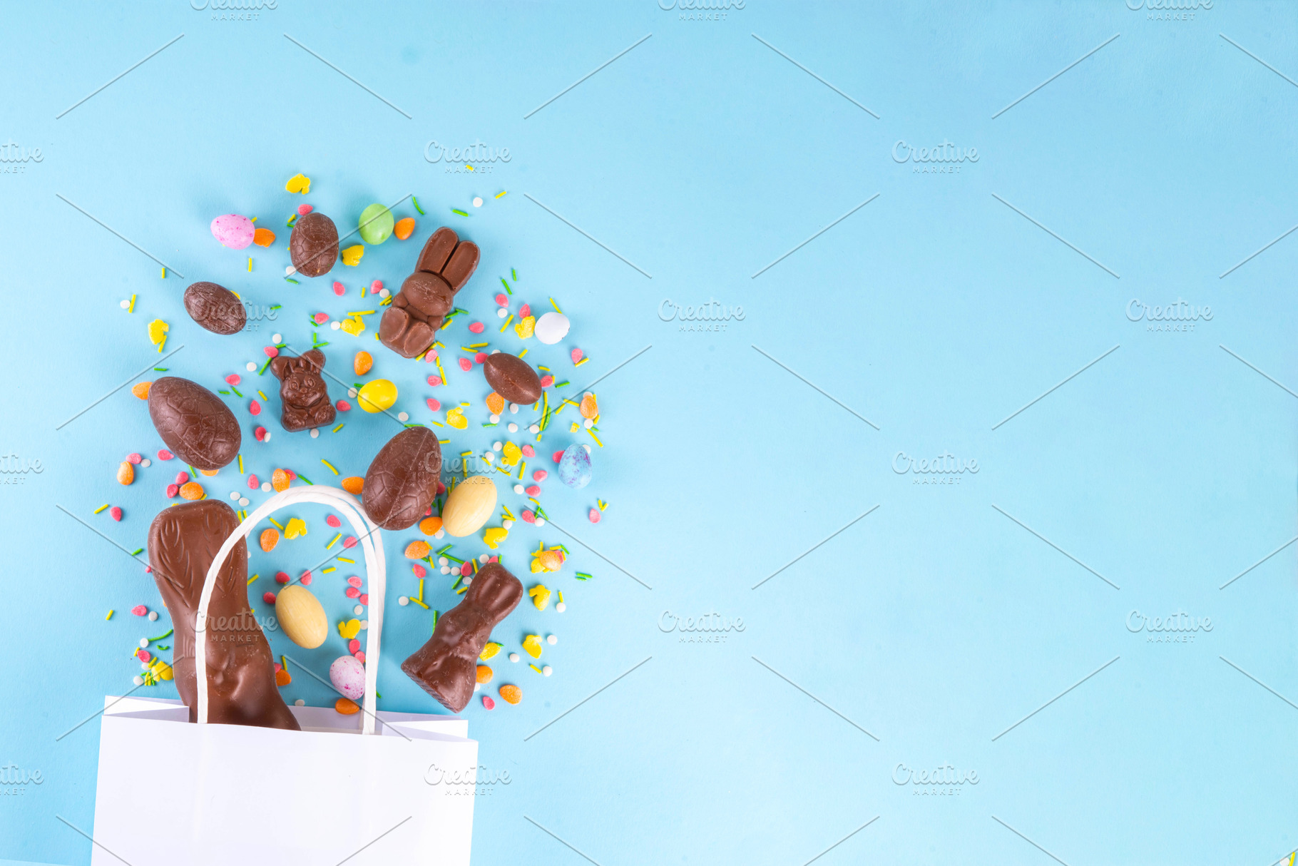 Easter sweets and candies shopping background, a Holiday Photo by Rimma