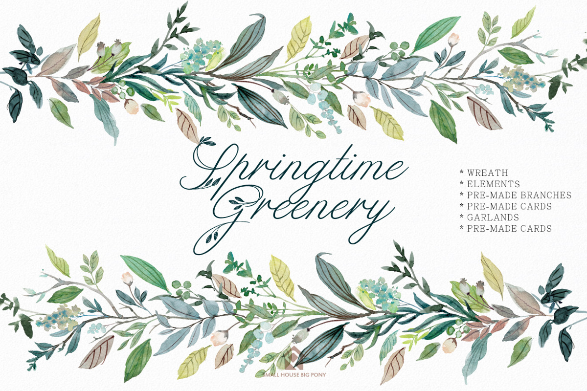 SPRINGTIME GREENERY SET, an Illustration by SmallHouseBigPony (Photo 3 of 12)