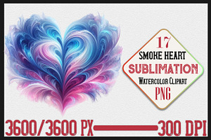 Cute Smoke Heart Clipart Sublimation, a Seasonal Illustration by Craft Nest