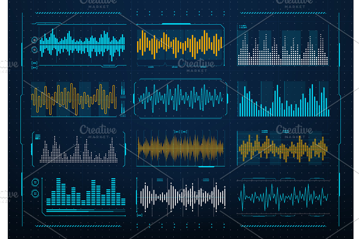 Sound waves frequency, equalizer, a Technology Illustration by Vector ...