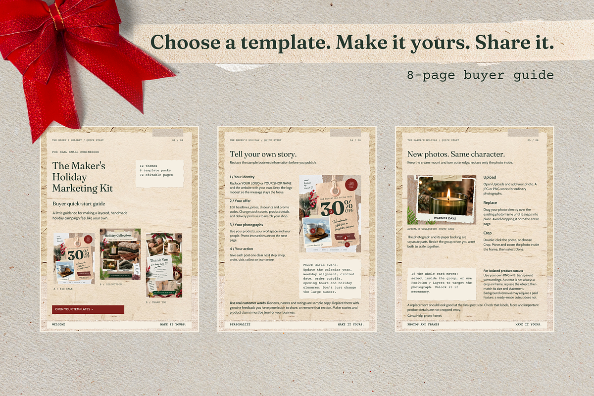 Maker's Holiday Canva Marketing Kit, a Marketing Template by noggindoodle (Photo 9 of 9)