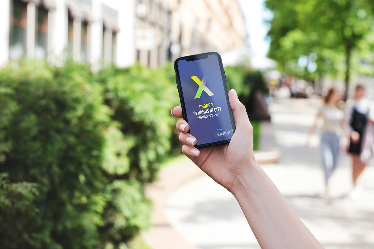 iPhone X in Hands City PSD Mockups, a Product Mockup by Hi, Mock-Up! (Photo 3 of 17)