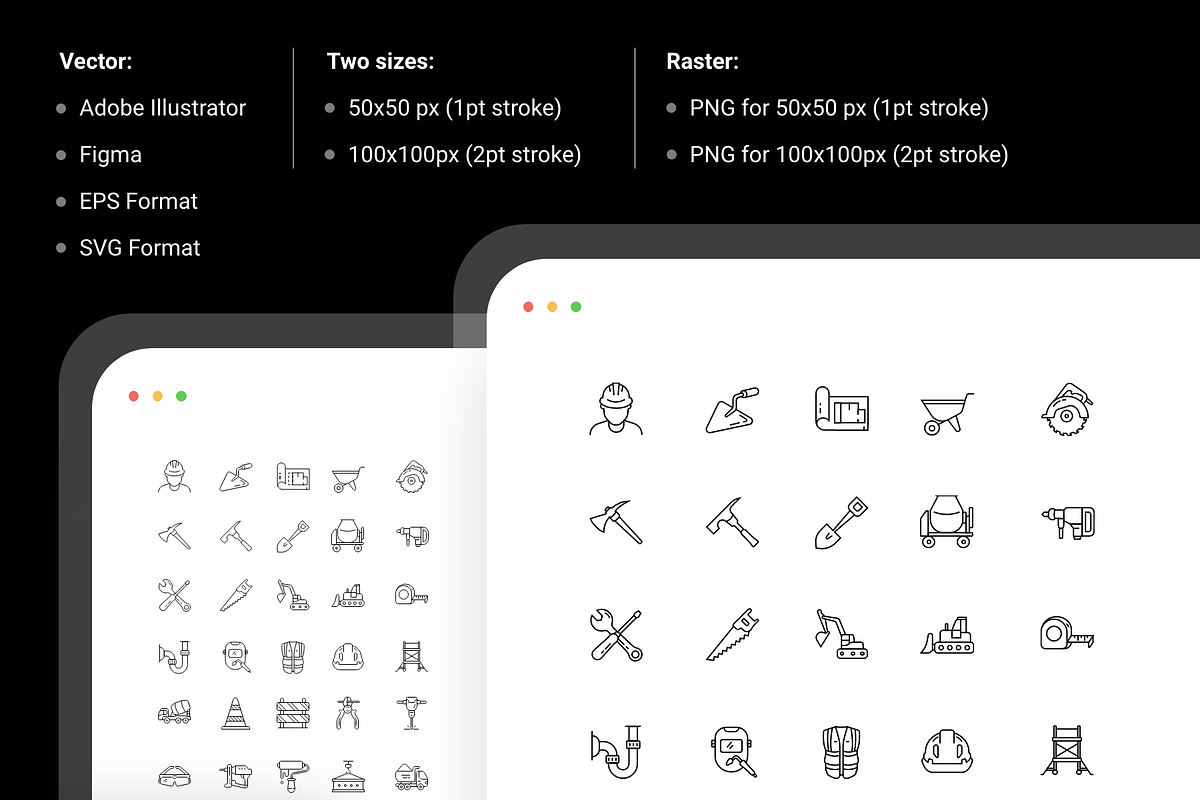 Construction line icon pack, an Outline Icon by Ragul Creates (Photo 2 of 3)