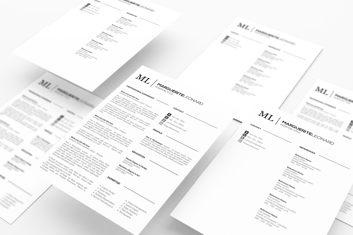 Resume compatible with Word & Pages, a Resume Template by GraphicFlava (Photo 8 of 8)