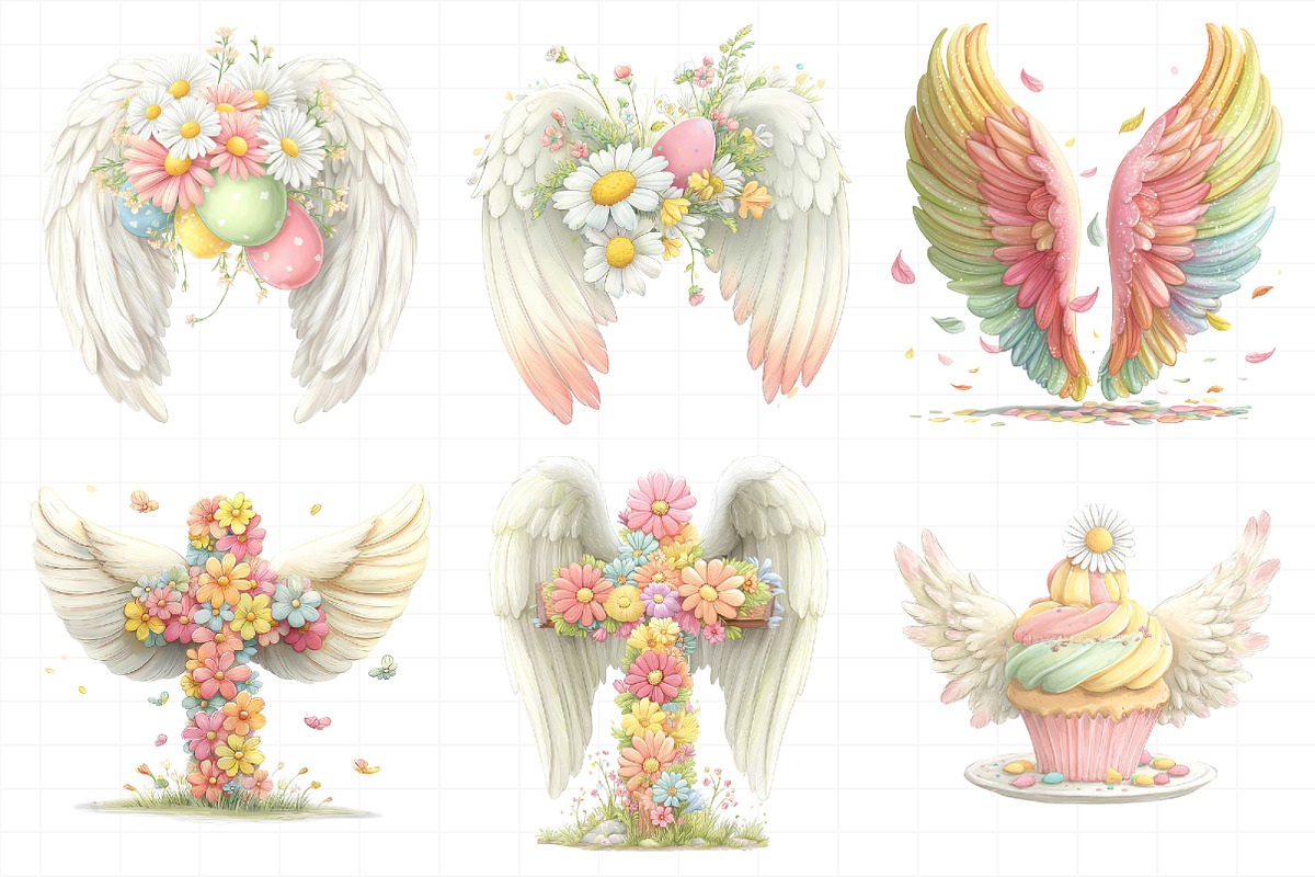 Whimsical Easter Heaven Angel Wings, an Illustration by Daily.Designs (Photo 7 of 8)