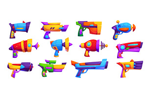 Game blaster weapon, laser guns, an Object Illustration by Vector Tradition