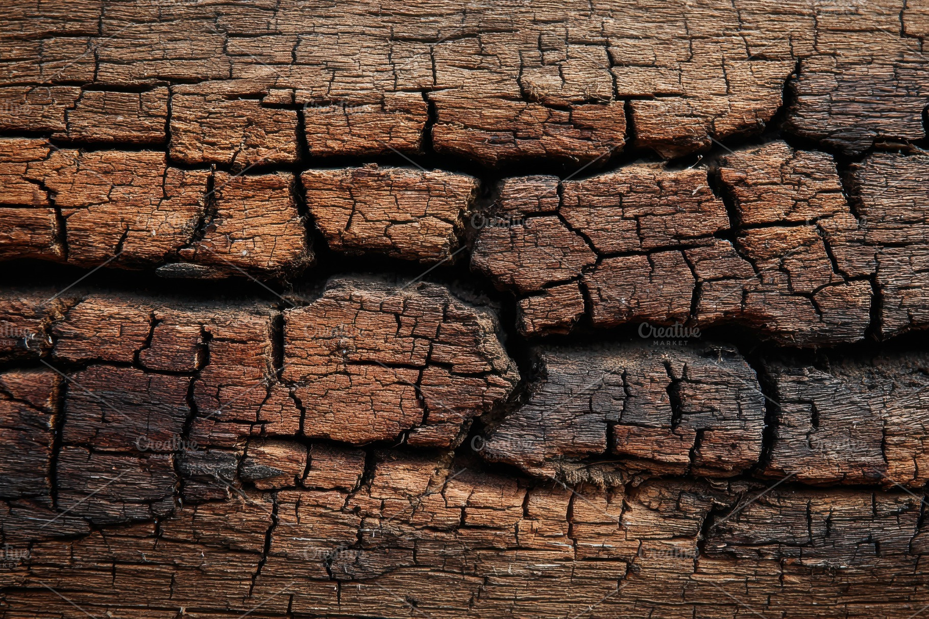Cracked Dark Brown Wood Texture Back, a Photo by Pixeness Studio