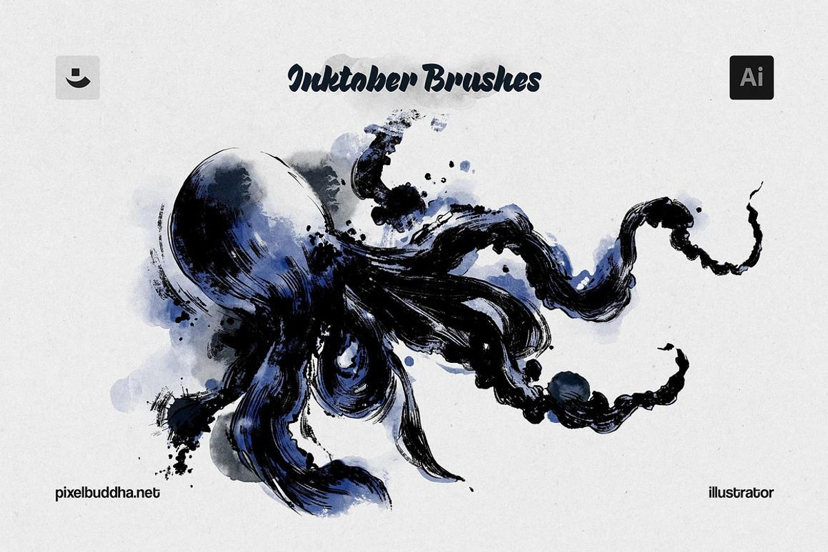 12-in-1 Illustrator Brushes Bundle, a Brush Add-On by pixelbuddha.net (Photo 12 of 14)