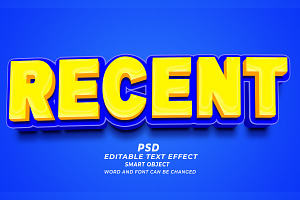 Recent PSD 3d Editable Text Effect