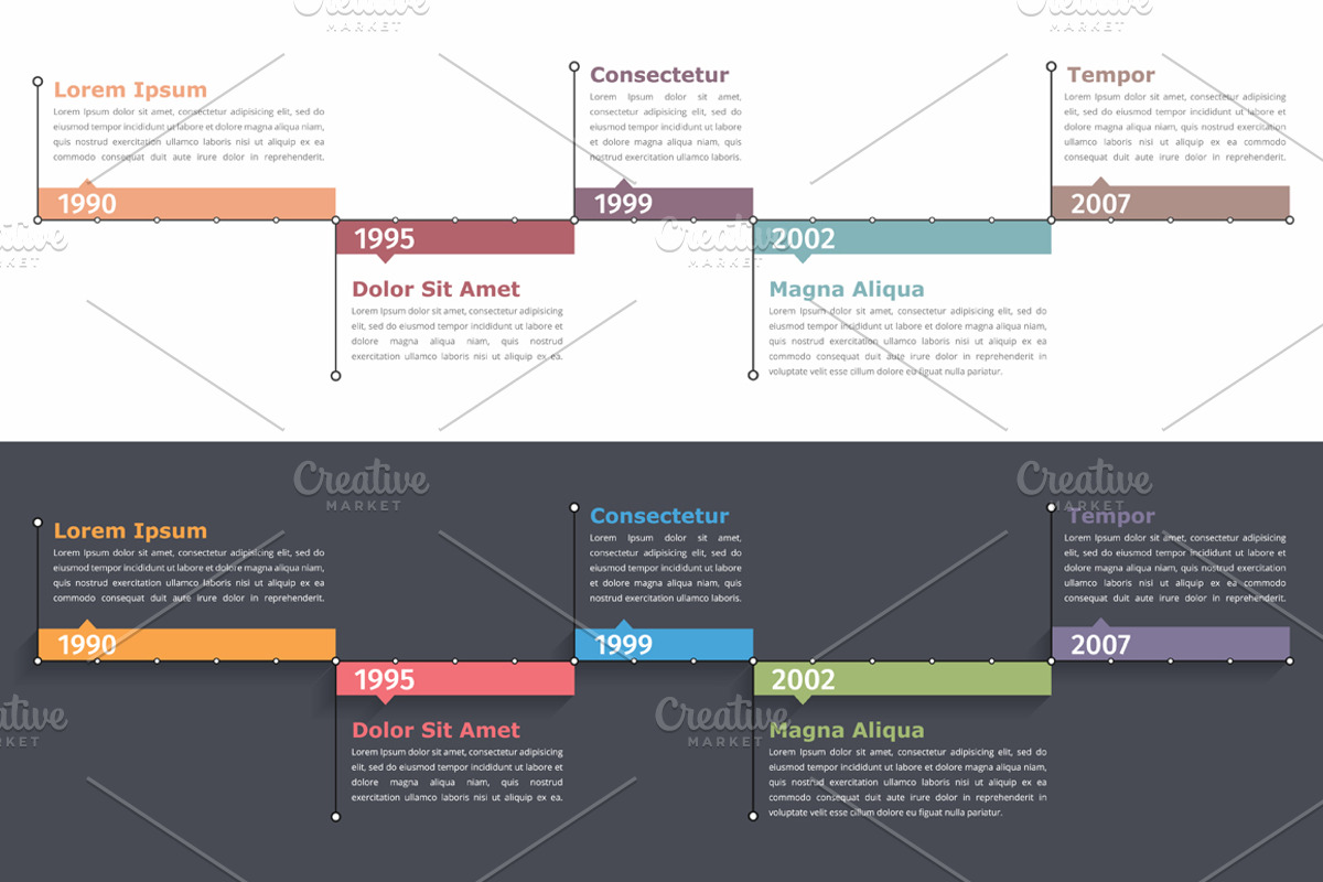 Timelines Infographics - Bundle 2, a Graphic by PixMarket (Photo 3 of 5)