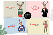 Christmas anthropomorphic deer, an Animal Illustration by @olga.angelloz (Thumbnail 3 of 3)