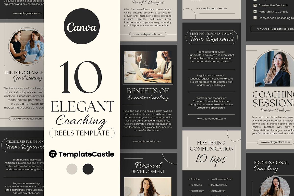 10 Coaching Instagram Reels, a Templates & Theme by TemplateCastleStore (Photo 1 of 10)