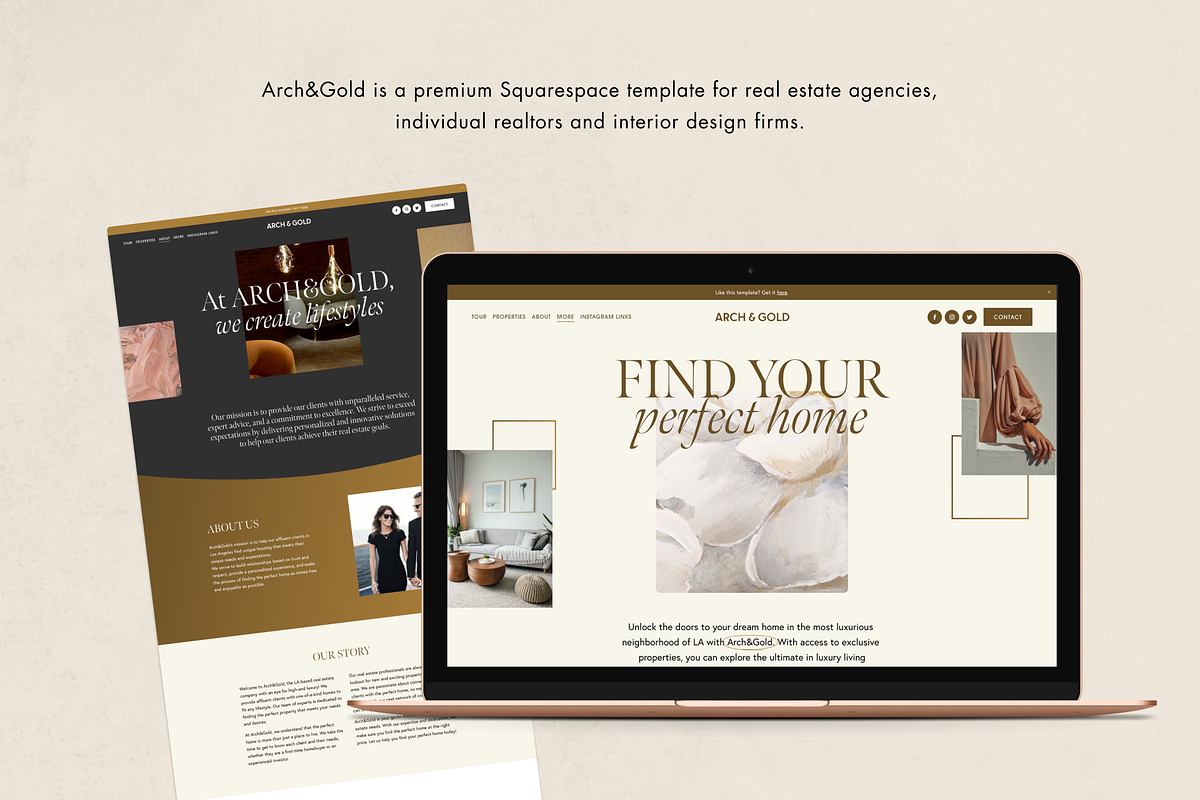 Squarespace Template: Arch&Gold, a Squarespace Template by Applet Studio (Photo 4 of 6)