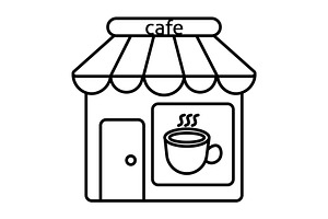 Cafe Black Line Icon