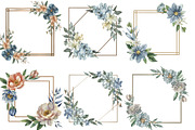 Watercolor Dusty Blue Floral Clipart, an Illustration by CraftArtStudio (Thumbnail 2 of 4)