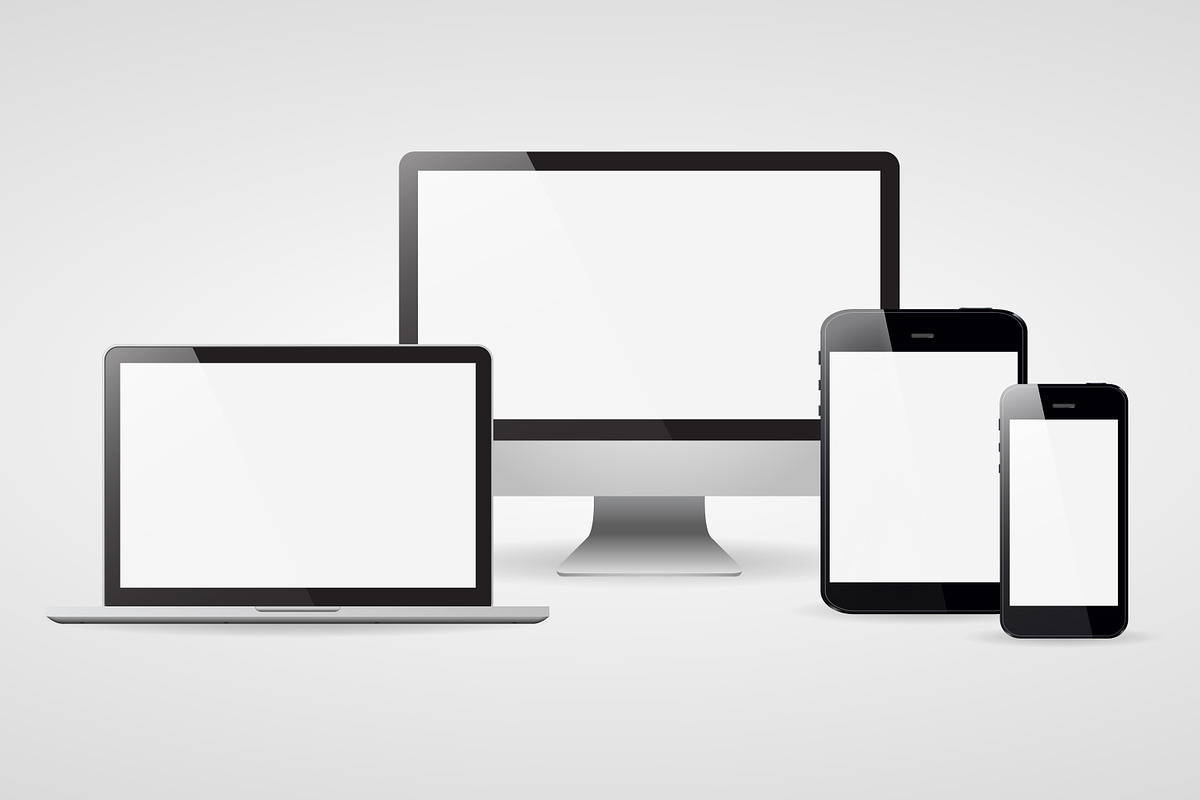 Devices screen tablet laptop phone, a Product Mockup by VIVAT Design Studio