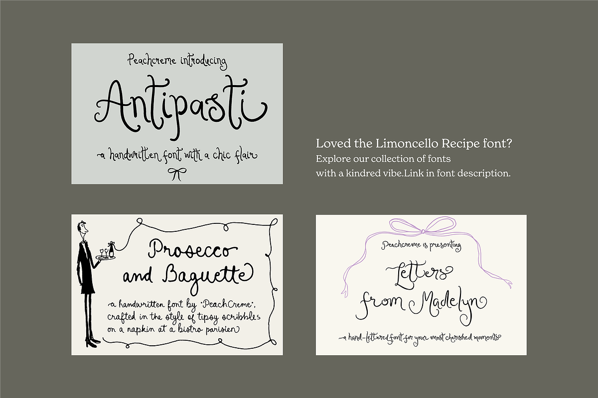 Limoncello Recipe Handwritten Font, a Script Font by PeachCreme (Photo 13 of 13)