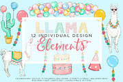 Llama Party Design Elements, an Illustration by Relish Designs (Thumbnail 2 of 5)