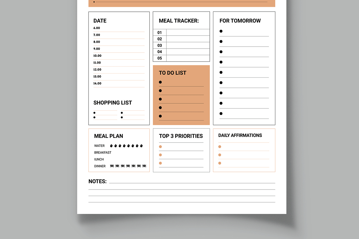 Daily Planner Layout, a Stationery Template by MightyDesign (Photo 3 of 8)
