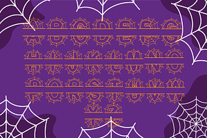 Spider Web Halloween Monogram Font