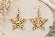 Christmas Star Earrings Laser Cut, an Object Graphic by Canvas Craft (Thumbnail 2 of 3)