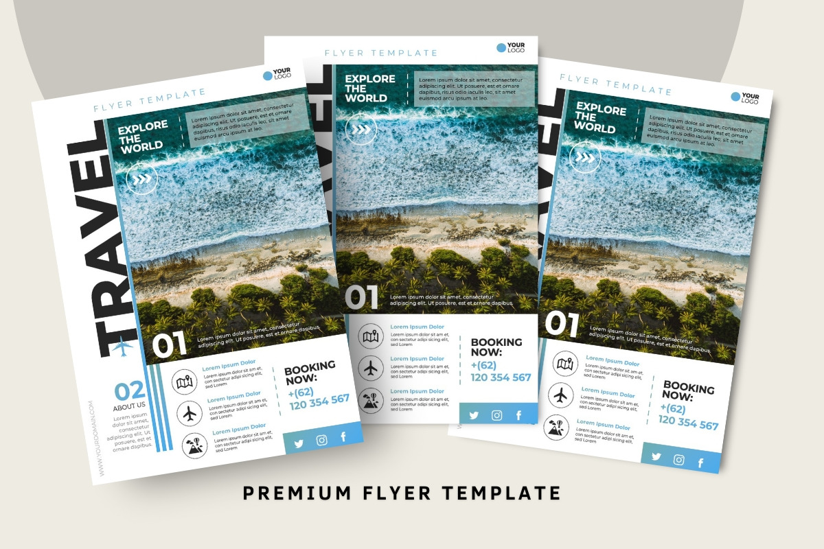 Creative Travel Flyer Template, a Flyer Template by ResumeFabs (Photo 3 of 3)