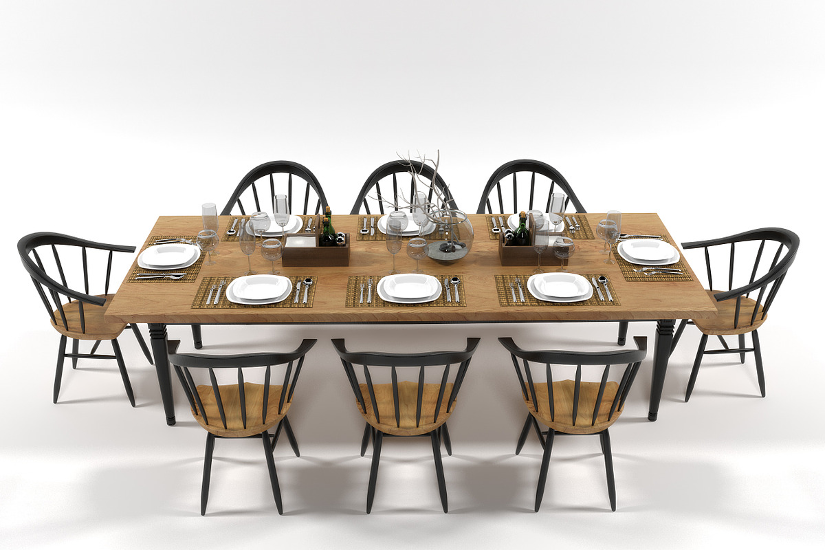 Dining furniture set 1403, a Furniture 3D Model by inDahouze (Photo 5 of 10)