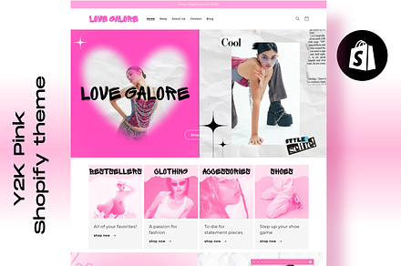 Y2K PINK Shopify Theme Y2K AESTHETIC, a Shopify Template by PLANETSEL