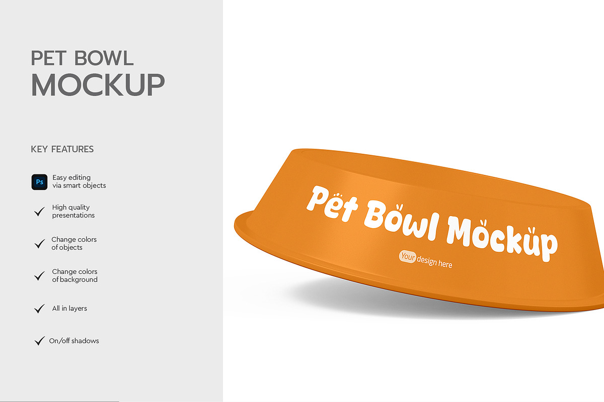 Pet Bowl PSD Mockup Template, a Product Mockup by graphypix (Photo 2 of 4)