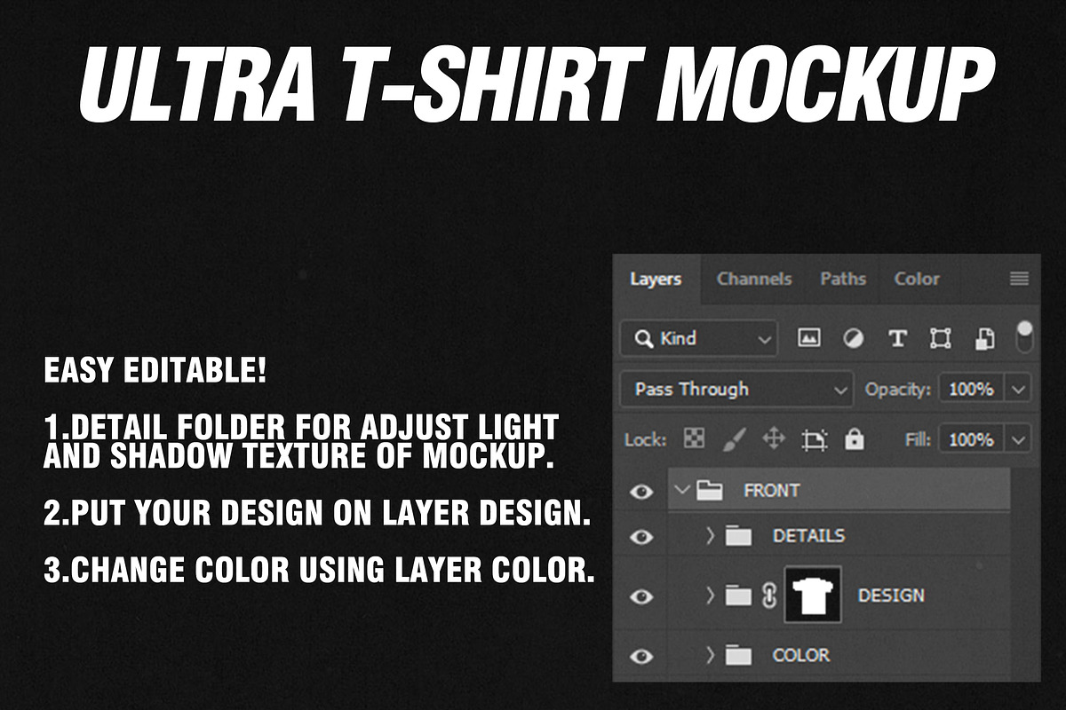 Ultra T-Shirt Mockup By 28Bloc, a Shirt Mockup by 28Bloc Shop Assets (Photo 4 of 4)