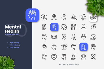 Human organs, senses, and body parts | Outline Icons ~ Creative Market