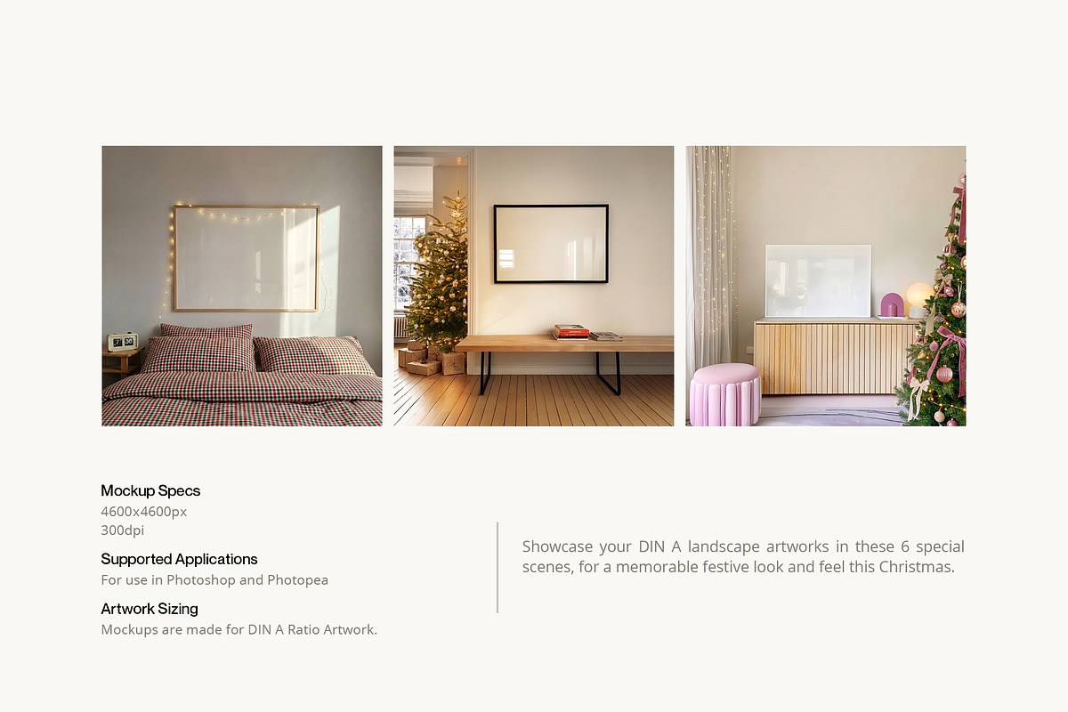 DIN A Christmas Mockup Set Vol 1, a Household Mockup by WasMockups (Photo 2 of 4)