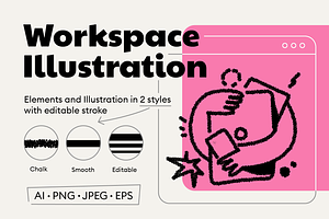 Work Vibes Doodle Kit & Elements, an Illustration by Tanka