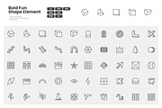 Bold Fun Shapes Element, an Outline Icon by erifqizeicon (Thumbnail 1 of 3)