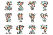 Whimsical birthday girl clipart, an Illustration by SinaCreation (Thumbnail 2 of 11)