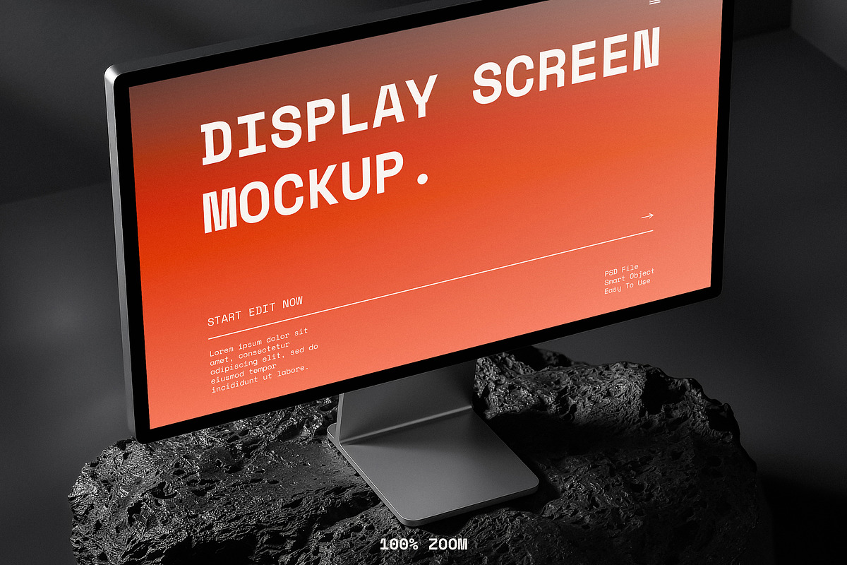 5 Mockups Desktop Display Black Rock, a Mac Mockup by smishura (Photo 9 of 9)