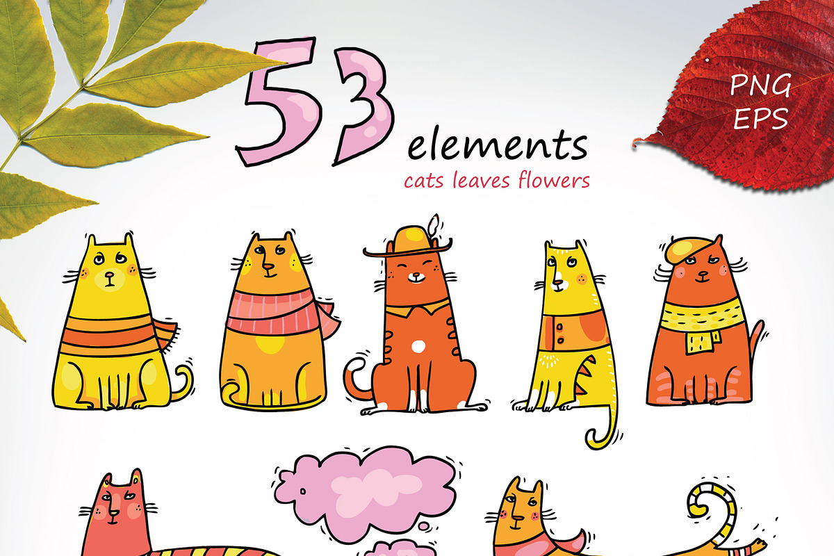 Autumn Cats collection, an Illustration by Zooza Art (Photo 2 of 7)