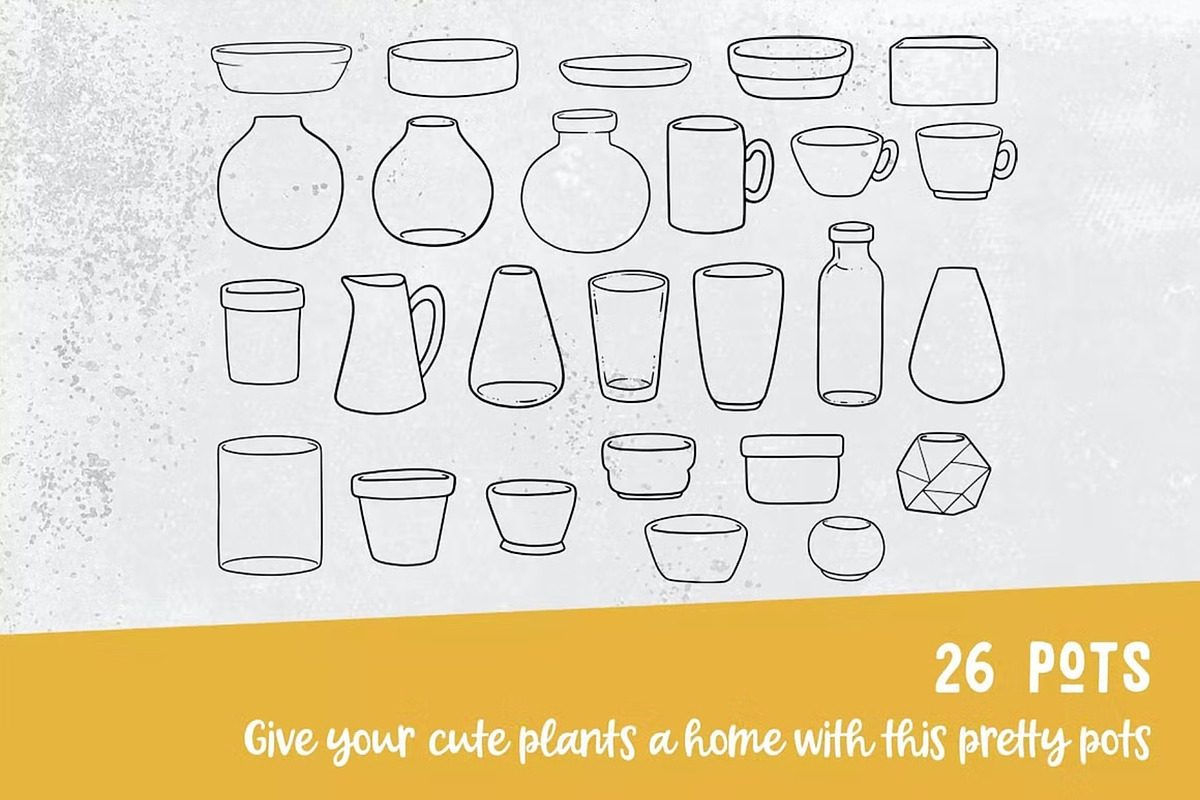 Procreate Plants & Pots Stamp Set, a Brush Add-On by GearShift (Photo 8 of 10)
