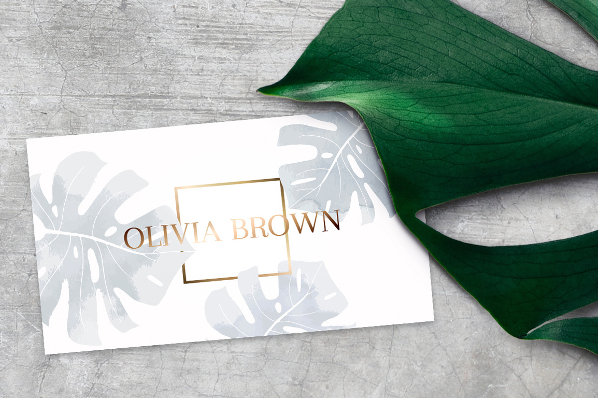 Feminine business card with Monstera, a Business Card Template by ARg Design (Photo 4 of 6)