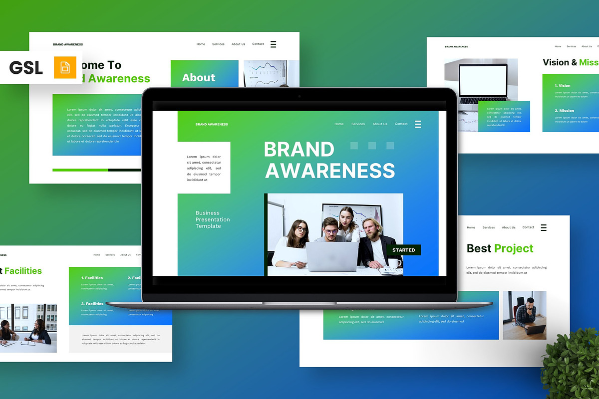 Brand Awareness - Business GSL, a Presentation Template by Deepslide Studio (Photo 1 of 6)