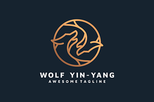 WOLF YIN-YANG MONOLINE LOGO