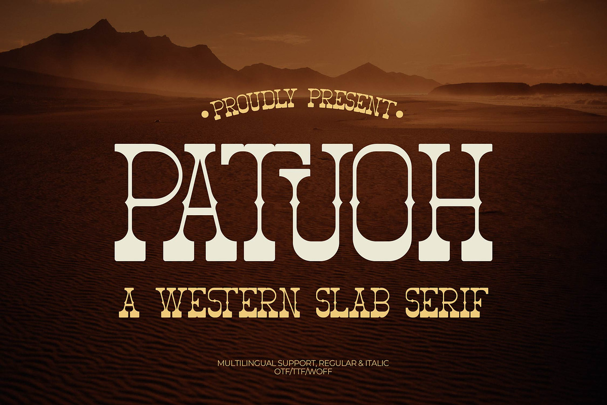 Patuoh | Western Slab Serif, a Slab Serif Font by Denustudios (Photo 1 of 14)